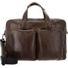 Leonhard Heyden Pelle borsa da ufficio con scomparto per laptop Porto RV-Aktenmappe 2 Fächer 7811 Graubraun marrone scuro