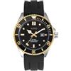 BUREI Orologio subacqueo da uomo, impermeabile fino a 200 m, analogico, al quarzo, in acciaio inox, alla moda, classico, da lavoro, da lavoro, con data automatica, Oro-Nero, Stile del prodotto
