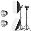 Godox SL60W 2 Pack Flash Studio White Video Light Bowens Kit 5600K Luce Videocamera con Softbox Light Stand CRI95+ Illuminazione Continua Fotografia Studio Luce per YouTube Video Studio Photography