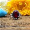 Handmade Mozambico Granato Gemma 925 Argento Sterling Handmade Anello Tutti Misura AK-1