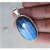 Eccellente Pietra Labradorite 925 Argento Sterling Fatto a Mano Ciondolo G-26
