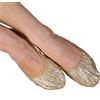 Donna Ventre Danza Scarpe Performance Stanza da Ballo Strass Similpelle Oro Soft