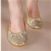 Donna Paillettes e Lustrini Similpelle Ventre Danza Scarpe Performance Ballo Oro