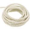 QUARKZMAN Corda Intrecciata in Poliestere, 22 Iarde 5mm 3-Fili Corda Intrecciata Brillante per Tende da Esterno per Borse Regalo Decorativa di Natale, Bianco Crema - 20M