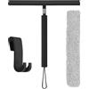 ZHQNBP Lavavetri Telescopico 30-140cm, Tergivetro per Doccia, Tira Acqua da Doccia e Pavimenti, con Copertura in Tessuto e Gancio, Accessori Bagno per Pulizia Vetri Finestre, Specchi e Auto