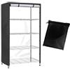 Crysterris Antipolvere Copertura per Scaffali Metallici ,Impermeabile Coperture Protettiva per Scaffale Esterno con Cerniera， Tedo di Protezione Scaffale di Stoccaggio con Couliss(Size:107*46*183cm,Color:Black)