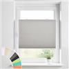 HOMEDEMO Tenda plissettata Klemmfix senza foratura, Grigio, 90x80cm(LxH), plissé avvolgibile per finestra con staffe a morsetto, protezione dalla vista e dal sole, tende per finestre e porte