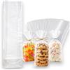 KORAT 50 Bustine Trasparenti per Alimenti con Fondo Quadrato, Sacchetti Plastica OPP per Caramelle, Confetti, Dolci, Biscotti e Regali Buste Porta Dolci Resistenti, Food Safe (6x4x20 cm)