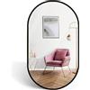 Marctani Specchio Ovale da Parete con Cornice in Metallo - Specchio Ovale Bagno Moderno e Decorativo per Ingresso, Soggiorno e Camera