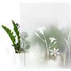 DecoMeister Pellicola Statica per Finestre 45x150 cm - Pellicola per Vetri Decorativa in PVC Perdita di Luce e Senza Colla - Facile da Applicare per Finestra e Cabina Doccia - Fiore