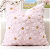 Artscope 1 Pezzi Primavera Estate Federe in Lana Corta Velluto Copricuscini Morbido Decorativo Fodere per Cuscino Lusso Stile per Divano Camera da Letto Fiori Rosa 50x50 cm