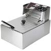 Xigner Friggitrice 5,5 l, friggitrice con olio intervallo di temperatura 60 - 200 ℃, potenza 2500 W, friggitrice elettrica in acciaio inox, per ristoranti, supermercati, budi rapidi, feste, 43 x 28 x 29 cm