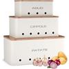 KOOK TIME porta patate porta aglio e cipolla - Set 3 contenitore patate cipolle aglio - barattoli cucina con piccoli fori di ventilazione per una conservazione ottimale - Bianco Opaco