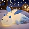 POSSHE Luce notturna a forma di drago, graziosa lampada in silicone morbido con luce calda a 3 livelli e cambia RGB, lampada portatile da comodino per bambini, ragazzi e ragazze