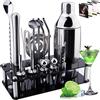 ZPQAODI Cocktail Shaker Set, 18 Pezzi Kit Set Cocktail, Strumento Accessorio Barra Professionale, 750ml Kit da Barman in Acciaio Inox, Set Regalo con Ricettario per Drink, Casa, Bar, Feste