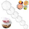AutoPrevails 6 coperchi in silicone estensibili in silicone elasticizzato, coperchi per yogurt, senza BPA, riutilizzabili, in diverse misure, coperchi in silicone per ciotole, bicchieri, lattine, bicchieri (bianco