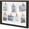 Gwezmxs Portafoto con Mollette da Parete per Appendi Foto, Cornici per Quadri - Contorno Nero, 32X42cm