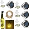 CECOMBINE 4 bottiglie a energia solare, 20 LED, 2 m, luci per vino, catena luminosa con diamanti, bottiglia, filo di rame per fai da te, decorazioni, Natale