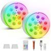 ALED LIGHT LED submersibles rechargeables, Étanche IP68, télécommande, 13 LEDS RGB Lumiere Piscine Changement de 16 Couleur, USB Eclairage Lumière submersible de LED pour Aquarium Vase Piscine Étang