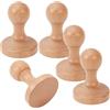 NBEADS 5 Pz Manico In Legno per Timbro, Maniglia Rotonda In Legno Fai Da Te Timbri per Cassetti Manopole per Timbri Vuoti per La Creazione di Timbri, Fai Da Te, Scrapbooking, 6x4.5cm