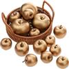 Gresorth 15 Pezzi Artificiali Oro Mela Decorazione Falso Frutta Modello Realtào Vegetale Display Simulazione Casa Set per Armadietto Natale Tabella