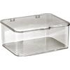 Hapivida Scatola Portaoggetti da Scrivania, Organizer per Trucchi in Plastica Custodia Multifunzionale per Telefono Portaoggetti Trasparente Contenitore Portaoggetti Trasparente con Coperchio(Light gray)