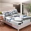 Tbrand Ocean lenzuola lenzuola a squalo set di lenzuola , set di biancheria da letto con scritta in lingua inglese "Sea Marine Theme", 2 pezzi per letto singolo