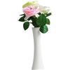 Upstore Vaso in ceramica da 20 cm, piccolo vaso conico a collo stretto, decorativo, per fiori a stelo singolo, decorazione per la casa, centrotavola per matrimoni, scrivania da ufficio (bianco)