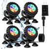 PORFOYO Illuminazione a LED subacquea RGB, luce subacquea, per stagno, illuminazione subacquea, con telecomando e app Bluetooth, IP68, luce subacquea per giardino, patio, albero (4 in 1)