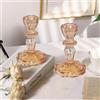 Jinavoty Portacandele in Vetro per Natale, Matrimonio, Festa di Compleanno (2 Pack, Ambra)