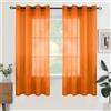 Woaboy Tende per Interni 2 Pezzi 140x175cm Tende Finestre Voile Semi Trasparenti per Soggiorno e Camera da Letto per Decorazioni per la casa Arancione