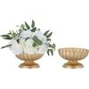 Inweder Vaso dorato centrotavola per tavolo: vaso di fiori dorato per centrotavola per matrimoni, 2 confezioni di mini supporto per fiori di dimensioni, per feste, eventi, fidanzamenti, celebrazioni