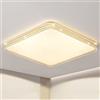 AIRUI Quadrato LED Plafoniera Gypsophila Paralume Acrilico Lampada Da Soffitto Moderno Montaggio Ad Incasso Cristallo Illuminazione Da Soffitto Per Soggiorno Camera Da Letto(40x40cm, 2*36W,Gold, Stepless Di