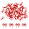 QUARKZMAN 50Pz Mini Fiocco di Nastro di Chiffon 1 Fiocchi Nastro Raso Multicolori Fiocchetti Piccoli Tessuto per Decorazioni Regalo Festa Cucito DIY Artigianale Natalizi, Rosso