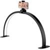 SMOCTAR Lampada a mezzaluna per unghie, 74 cm, pieghevole, lampada da tavolo a LED, per Nail Tech con supporto per telefono, luce a mezzaluna estetica, per tatuaggi, colore nero