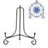HERCHR Porta Piatti da Esposizione, 18-23cm Ferro Supporto Cavalletto Decorativo per Foto, cavalletto in Ferro Nero espositore Artistico, Cavalletto in Metallo per Libri, Cornici, Opere Artistiche