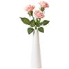 VASANA Vaso da fiori conico in vetro bianco alto 22 cm, decorativo per casa, tavolo da matrimonio, camera da letto, soggiorno, scrivania