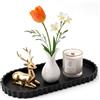 METEOROCK Vassoio Bagno In Silicone - 30,5 x 13,5 cm Vassoio Decorativo Ovale Per Il Piano Di Lavoro Del Bagno o Della Cucina, Vassoi Portoggetti Con Bordo Smerlato, Vassoi Per Il Piano Del Wc e Vasca