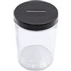 Mczcent Salvadanaio Trasparente, Salvadanaii Vetro con Coperchio a Fessura Nero per Tutte Monete in Euro, Salvadanai Tip Money Coin Jar Piggy Bank per Bambini Adulti Ragazzi Ragazze Adolescenti