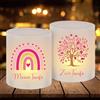 Augesak Decorazione lanterna da tavolo per battesimo, 12 pezzi luci da tavolo rosa per comunione, decorazione battesimo bambina