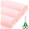 Xiniear Carta Crespa 43x250 cm, 3 Rotoli Di Carta Crespa. Rotoli Di Carta Crespa Per Fiori Fai Da Te, Artigianato, Feste Di Compleanno, Matrimoni e Decorazioni per Festival (Rosa chiaro)