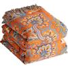 SE SOFTEXLY Coperta boho 100% cotone - copriletto boho in mussola double-face 150x200cm, coperta patchwork, accogliente coperta da divano e copriletto, arancio/blu