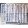 Yaland - Tenda con bordo jacquard, motivo floreale, colore: bianco, per bistrò, curva, larghezza 100 cm, altezza 120 cm