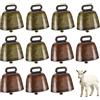 cersaty® 12 campane di capra piccole, in stile vintage, 35 x 37 mm, per fai da te, campane fai da te (colore rosso bronzo, bronzo ciano)