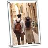 Grewod Cornici da Tavolo B5 18x25 cm, Argento, Cornice Foto in Acrilico, Rettangolo, Portafoto Verticale o Orizzontale