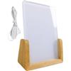 Generico Fotolumia Sublimatica con Base in Legno e Cornice in Acrilico, Luce Notturna LED, Brown, Contemporary Rustic