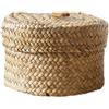 Luieonm Cestini organizzatori in vimini intrecciato, cilindrici, con coperchio, per snack, giocattoli, bagno, soggiorno, cucina