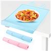 lemgyiamz Tovagliette Americane Lavabili, Tovaglietta Silicone Bambini, Realizzato in Silicone, Pieghevole, Antiurto, Antiscivolo, Sospendibile, Adatto per Tavoli da Pranzo/Sedie/Scrivanie, Blu/Rosa, 30.5*20.6