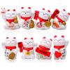 HERCHR 8 diversi stili di figure di gatto fortunato adorabili, Feng Shui prosperità gatto portafortuna che saluta Figurine, Gatto Giapponese Portafortuna, Statua del Braccio Ondeggiante(Bianco)