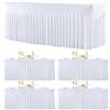 HB HBB MAGIC 4 Pack Spandex Tovaglia con Gonna Bianco per 1.8m Tavoli Rettangolo Bianco Tovaglie Stretch Coperture Da Tavolo Banchetto Abiti Da Tavolo Rughe Gonna Da Tavolo Gratuita per Feste Matrimonio